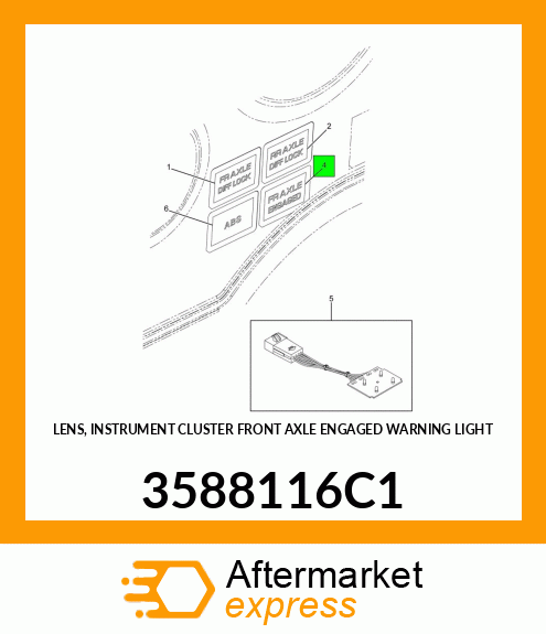LENS, INSTRUMENT CLUSTER FRONT AXLE ENGAGED WARNING LIGHT 3588116C1