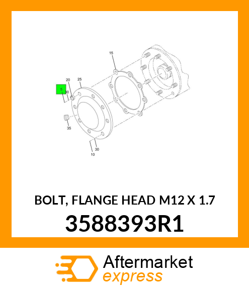 BOLT, FLANGE HEAD M12 X 1.7 3588393R1