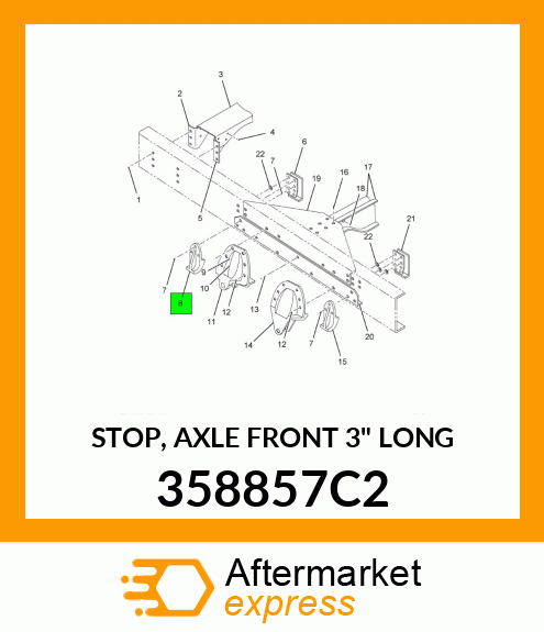 STOP, AXLE FRONT 3" LONG 358857C2