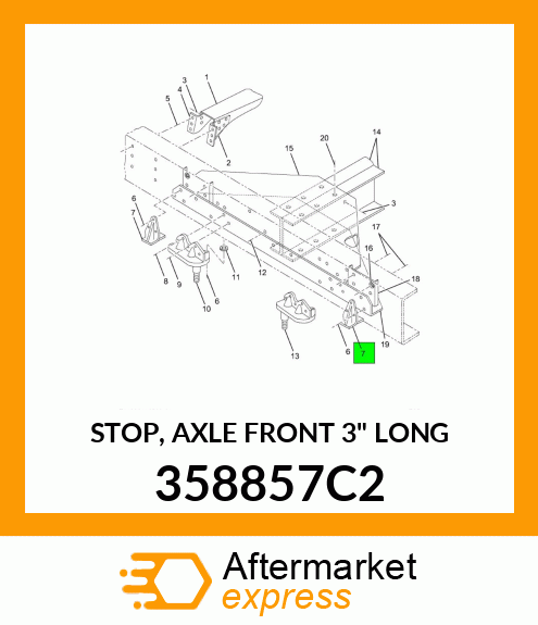 STOP, AXLE FRONT 3" LONG 358857C2