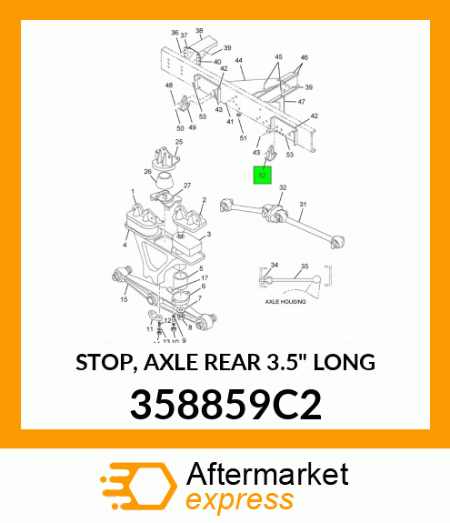 STOP, AXLE REAR 3.5" LONG 358859C2