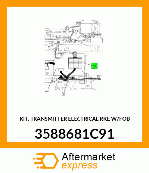 KIT, TRANSMITTER ELECTRICAL RKE W/FOB 3588681C91