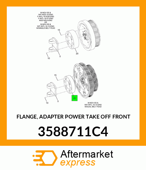 FLANGE, ADAPTER POWER TAKE OFF FRONT 3588711C4