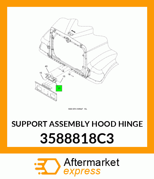 SUPPORT ASSEMBLY HOOD HINGE 3588818C3