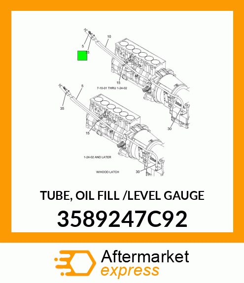 TUBE, OIL FILL /LEVEL GAUGE 3589247C92