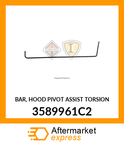 BAR, HOOD PIVOT ASSIST TORSION 3589961C2