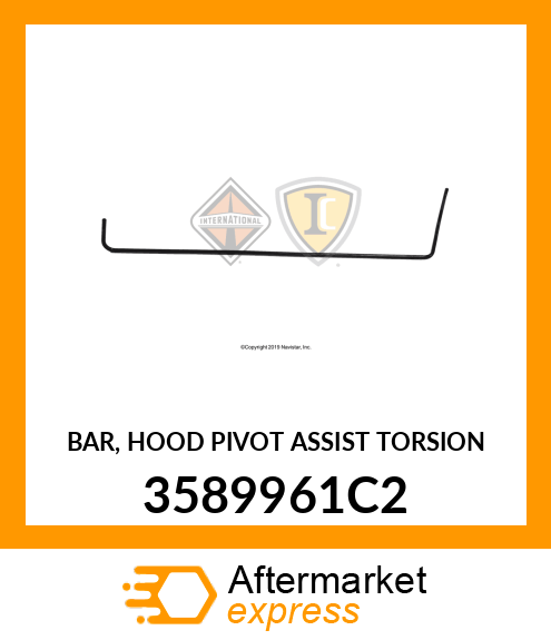 BAR, HOOD PIVOT ASSIST TORSION 3589961C2