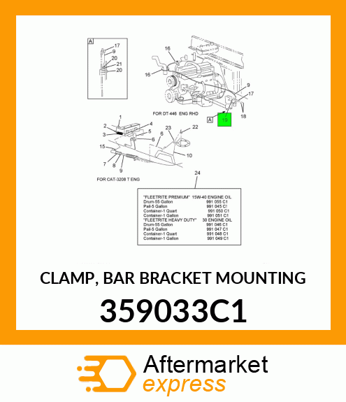 CLAMP, BAR BRACKET MOUNTING 359033C1