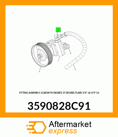 FITTING ASSEMBLY, ELBOW 90 DEGREE 37 DEGREE FLARE 3/4"-16 3/4"-16 3590828C91