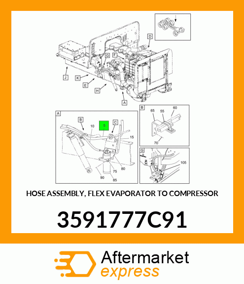 HOSE ASSEMBLY, FLEX EVAPORATOR TO COMPRESSOR 3591777C91