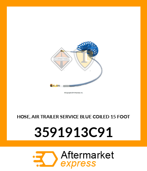 HOSE, AIR TRAILER SERVICE BLUE COILED 15 FOOT 3591913C91