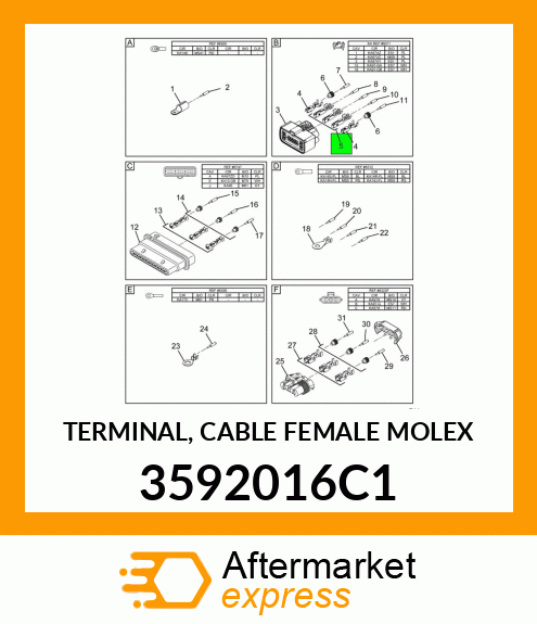 TERMINAL, CABLE FEMALE MOLEX 3592016C1