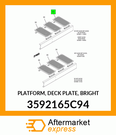 PLATFORM, DECK PLATE, BRIGHT 3592165C94