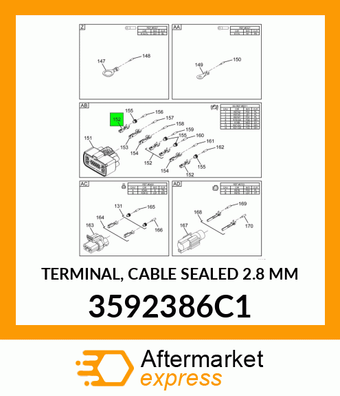 TERMINAL, CABLE SEALED 2.8 MM 3592386C1