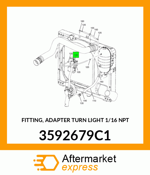 FITTING, ADAPTER TURN LIGHT 1/16" NPT 3592679C1