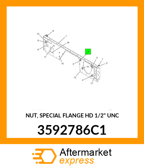 NUT, SPECIAL FLANGE HD 1/2" UNC 3592786C1