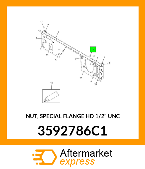 NUT, SPECIAL FLANGE HD 1/2" UNC 3592786C1