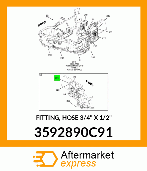 FITTING, HOSE 3/4" X 1/2" 3592890C91