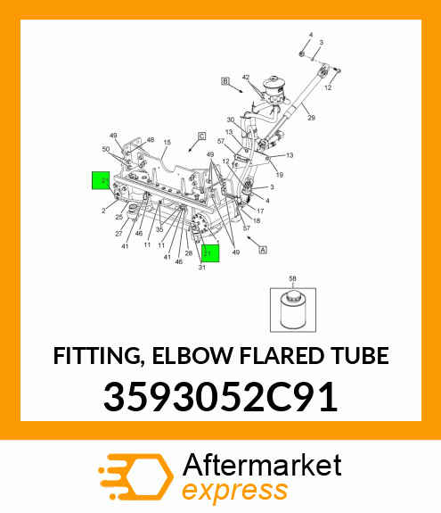 FITTING, ELBOW FLARED TUBE 3593052C91