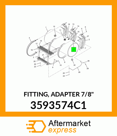 FITTING, ADAPTER 7/8" 3593574C1