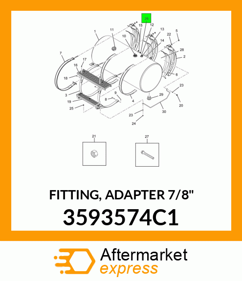 FITTING, ADAPTER 7/8" 3593574C1