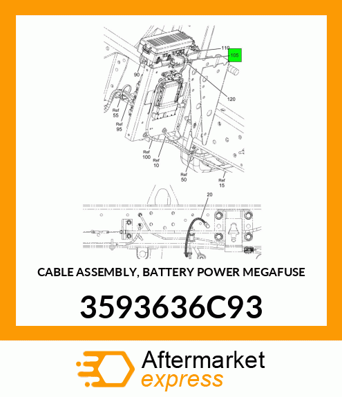 CABLE ASSEMBLY, BATTERY POWER MEGAFUSE 3593636C93