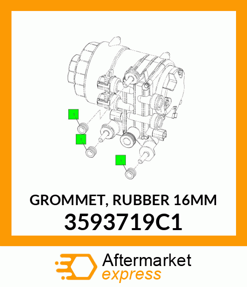 GROMMET, RUBBER 16MM 3593719C1