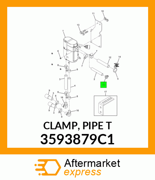 CLAMP, PIPE "T" 3593879C1