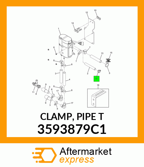 CLAMP, PIPE "T" 3593879C1
