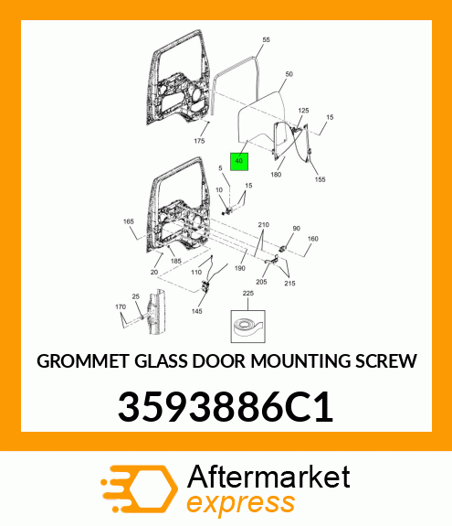 GROMMET GLASS DOOR MOUNTING SCREW 3593886C1