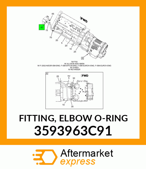 FITTING, ELBOW O-RING 3593963C91