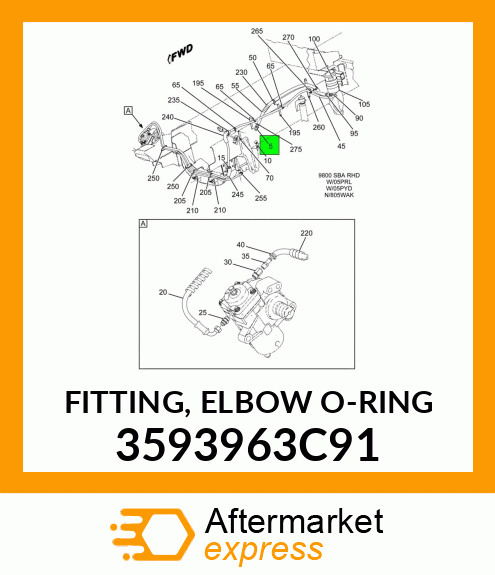 FITTING, ELBOW O-RING 3593963C91