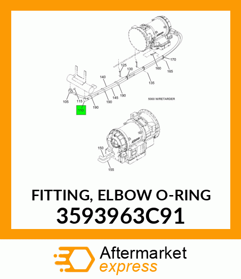 FITTING, ELBOW O-RING 3593963C91