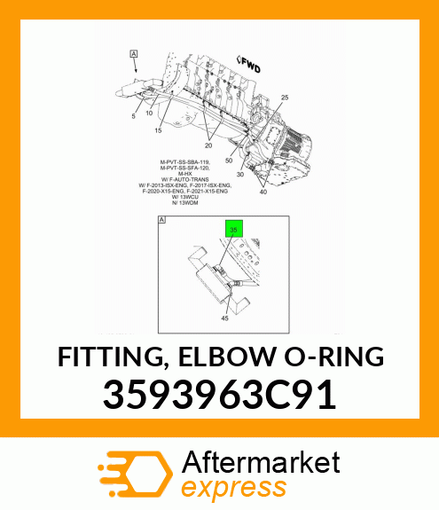 FITTING, ELBOW O-RING 3593963C91