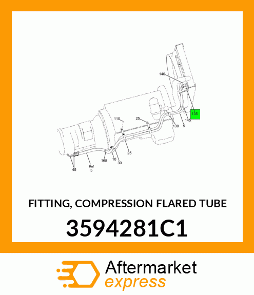 FITTING, COMPRESSION FLARED TUBE 3594281C1