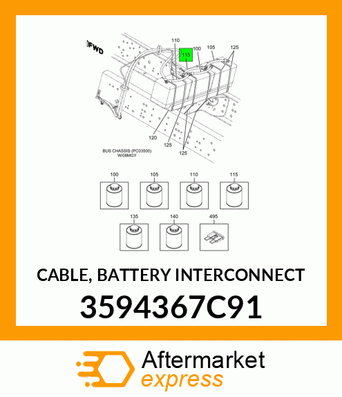 CABLE, BATTERY INTERCONNECT 3594367C91