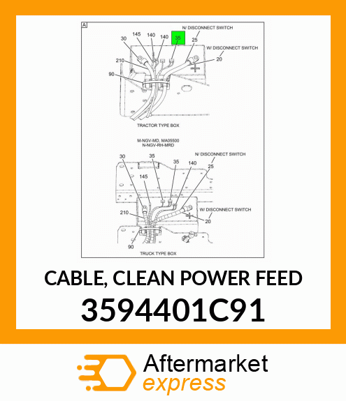 CABLE, CLEAN POWER FEED 3594401C91