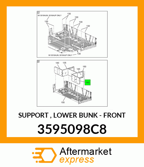 SUPPORT , LOWER BUNK - FRONT 3595098C8