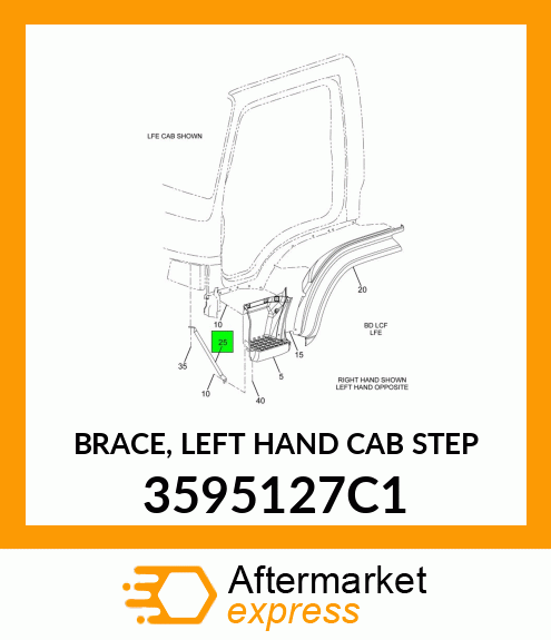 BRACE, LEFT HAND CAB STEP 3595127C1