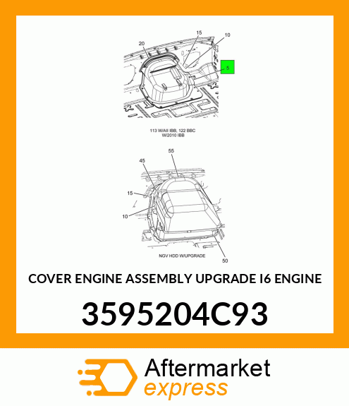 COVER ENGINE ASSEMBLY UPGRADE I6 ENGINE 3595204C93