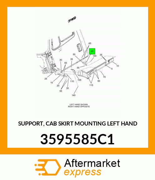 SUPPORT, CAB SKIRT MOUNTING LEFT HAND 3595585C1