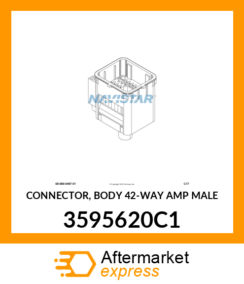 CONNECTOR, BODY 42-WAY AMP MALE 3595620C1