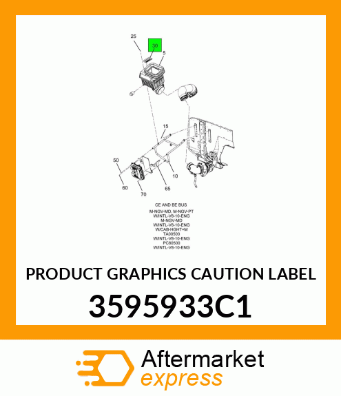 PRODUCT GRAPHICS CAUTION LABEL 3595933C1