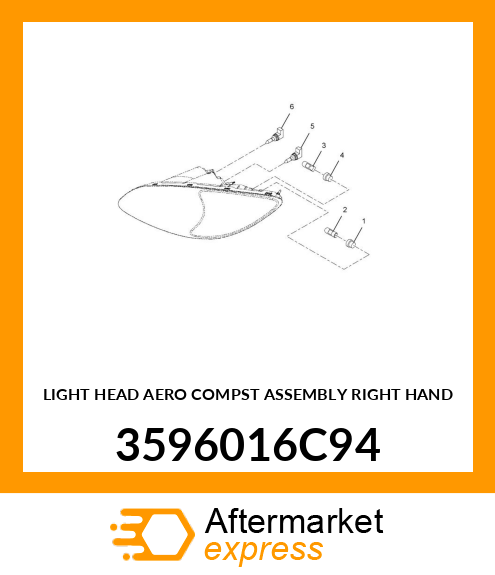 LIGHT HEAD AERO COMPST ASSEMBLY RIGHT HAND 3596016C94