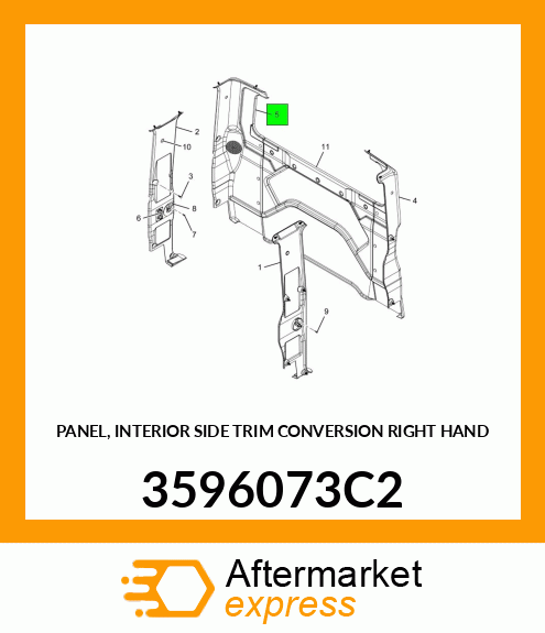 PANEL, INTERIOR SIDE TRIM CONVERSION RIGHT HAND 3596073C2
