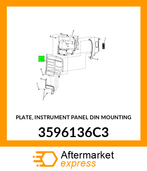 PLATE, INSTRUMENT PANEL DIN MOUNTING 3596136C3