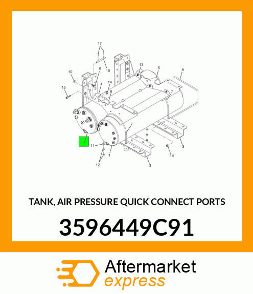 TANK, AIR PRESSURE QUICK CONNECT PORTS 3596449C91