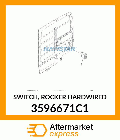 SWITCH, ROCKER HARDWIRED 3596671C1