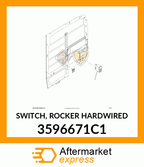 SWITCH, ROCKER HARDWIRED 3596671C1