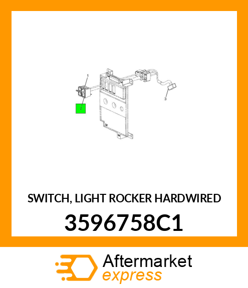 SWITCH, LIGHT ROCKER HARDWIRED 3596758C1
